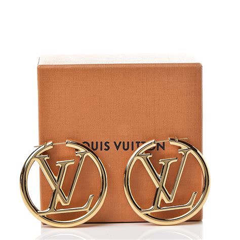 gold Louis Vuitton hoop earrings